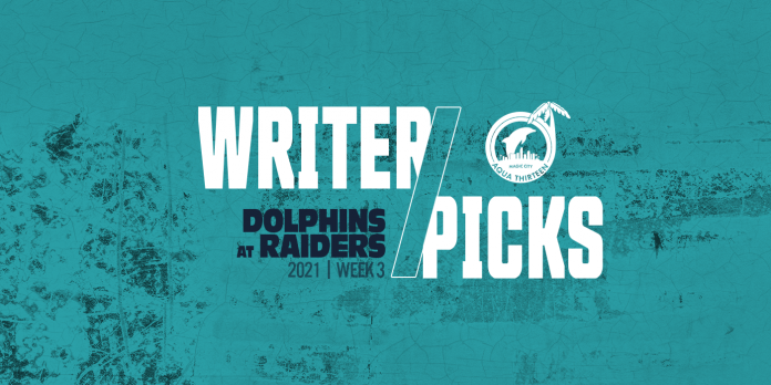 Writer's picks: Week 3 Dolphins at Raiders