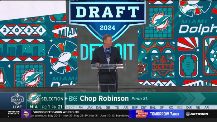 Dolphins select dynamic Chop Robinson at 21